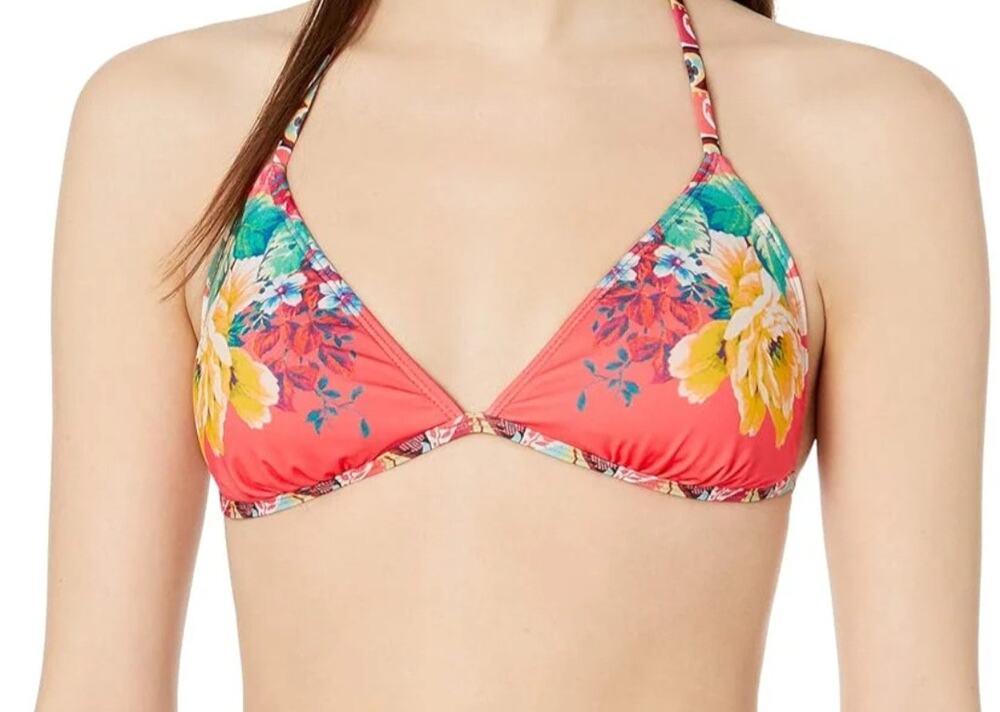 Hobie Mellon Floral Bikini Top Halter Tue XS NWT